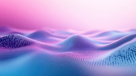 Digital waves creating an abstract glowing network surface