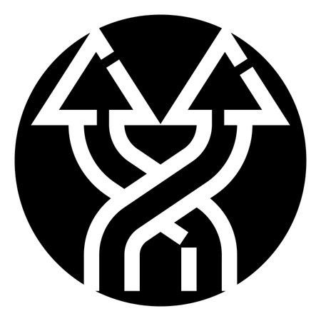 Intertwining arrows creating unified abstract knot logo design
