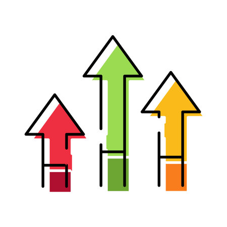 Upward arrows showing progress, growth and development