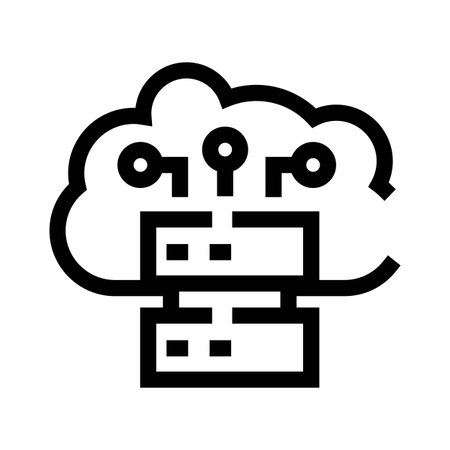 Cloud computing server network data storage technology icon