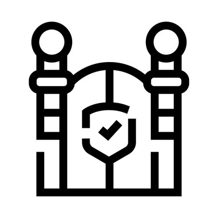 Secure gate icon protecting digital access and entryのイラスト素材