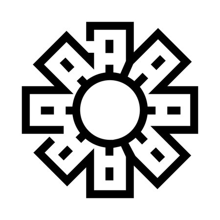 Stylized eight pointed asterisk symbol presenting a minimalist graphic designのイラスト素材