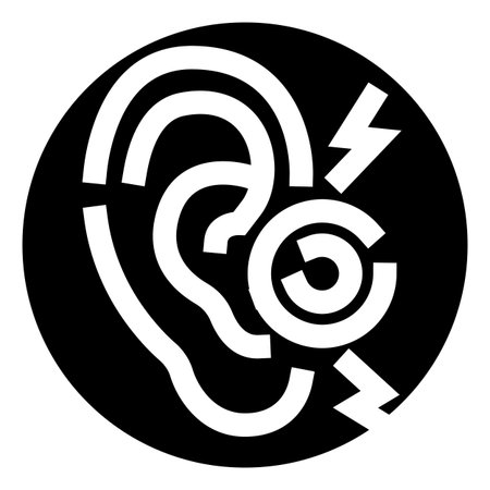 Ear with painful sound impact in a circleのイラスト素材