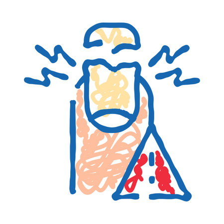 Damaged fingernail showing injury, pain, and health concernのイラスト素材