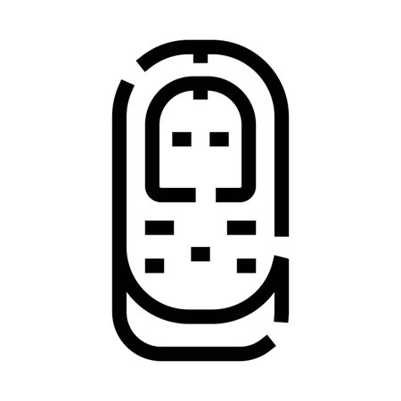 Old mobile phone line icon on white backgroundのイラスト素材