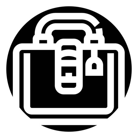 Suitcase icon representing journey travel and baggage conceptのイラスト素材