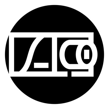 Minimalist video camera recording icon black and white