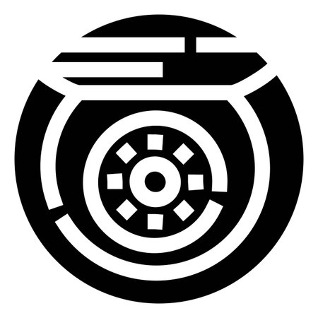 Car wheel and brake system within a circular logo designのイラスト素材