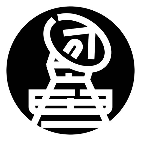 Satellite dish receiving data signal line iconのイラスト素材