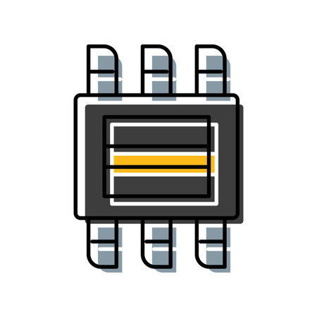 Computer chip technology icon representing data processing