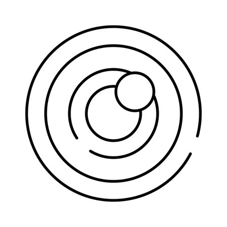 Minimal orbiting planets system line art iconのイラスト素材