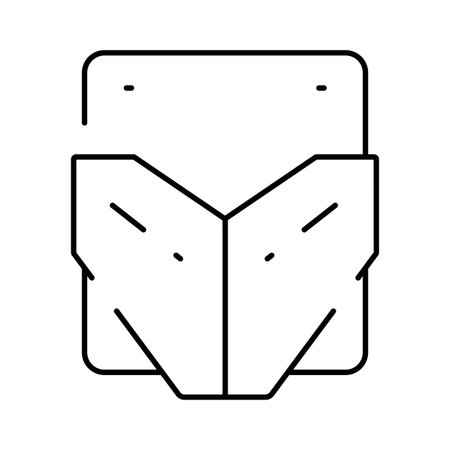 Disposable baby diaper line art iconのイラスト素材