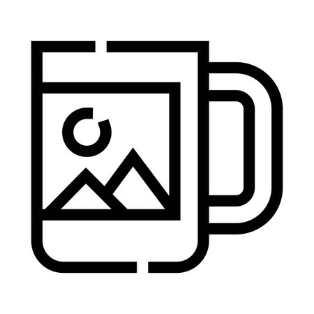 Custom souvenir mug with mountain landscape icon