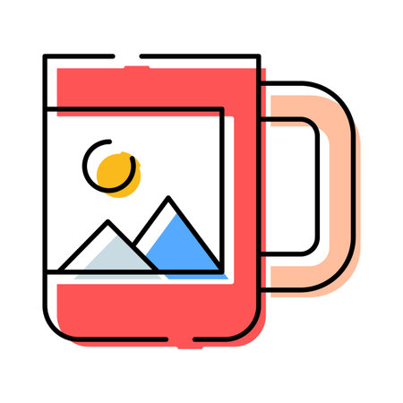 Mug with custom image print concept illustration