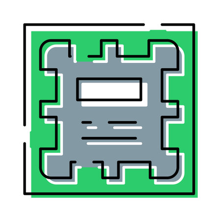 Processor chip computer hardware technology computing icon