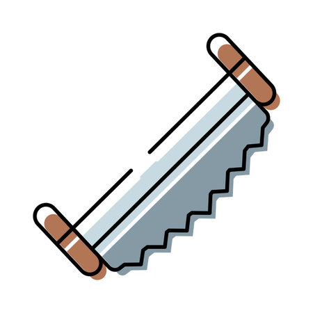 Crosscut saw tool for woodcutting and forestry activitiesのイラスト素材