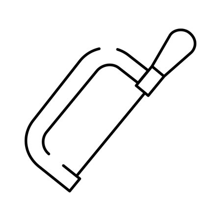 Hacksaw tool line icon cut equipmentのイラスト素材