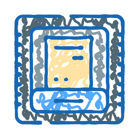 Circuit board electronic chip technology drawingのイラスト素材