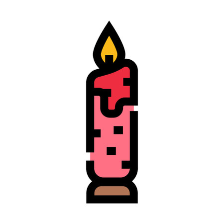 Burning candle warming atmosphere and creating lightのイラスト素材