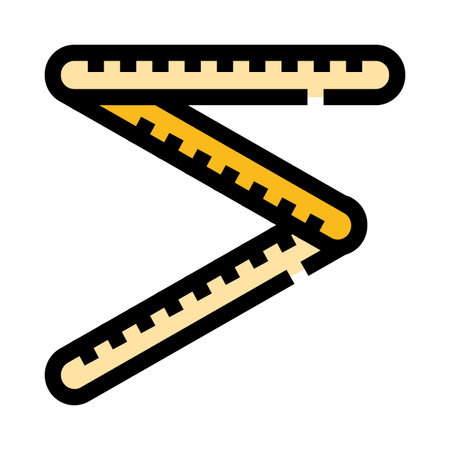 Folding rule measuring tool for construction and carpentryのイラスト素材