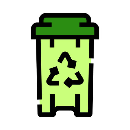 Green recycle bin with symbol for waste sortingのイラスト素材
