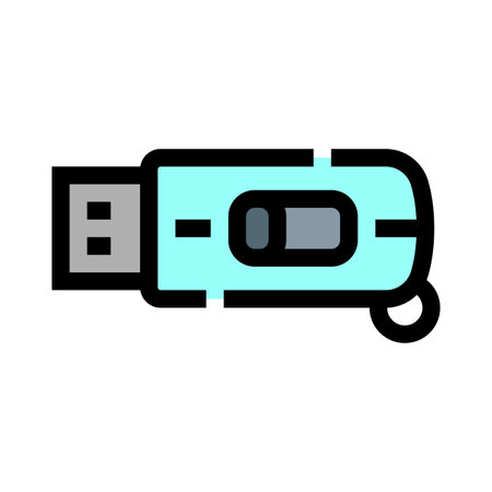 Usb flash drive transmitting digital data icon