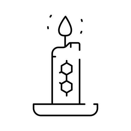 Candle flame with chemical molecule structure conceptのイラスト素材