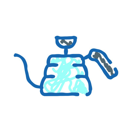 Blue doodle drawing of a pouring kettleのイラスト素材