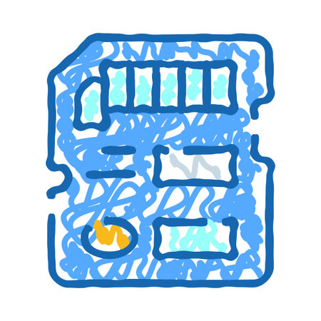 Micro sd card doodle icon representing data storage