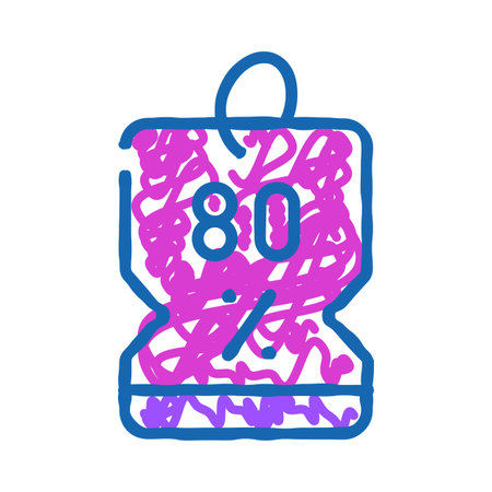 Shopping bag presenting an eighty percent discount offer