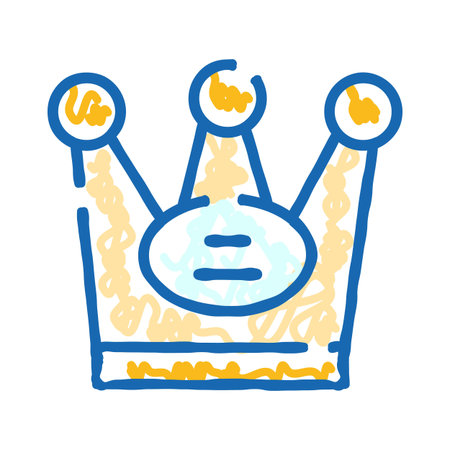 Crown doodle drawing representing king power authorityのイラスト素材