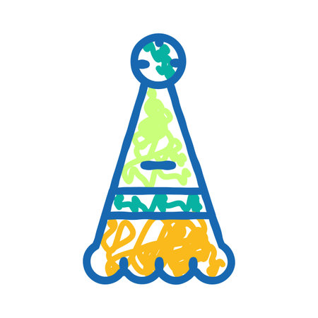 Colorful party hat icon celebrating festive eventのイラスト素材