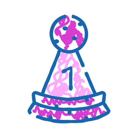 Celebrating one year milestone with party hat conceptのイラスト素材