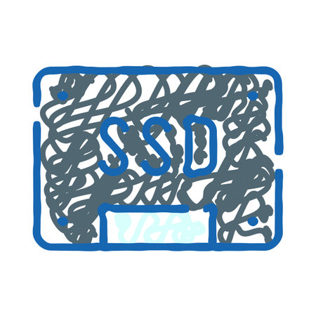 Ssd solid state drive data storage technology iconのイラスト素材