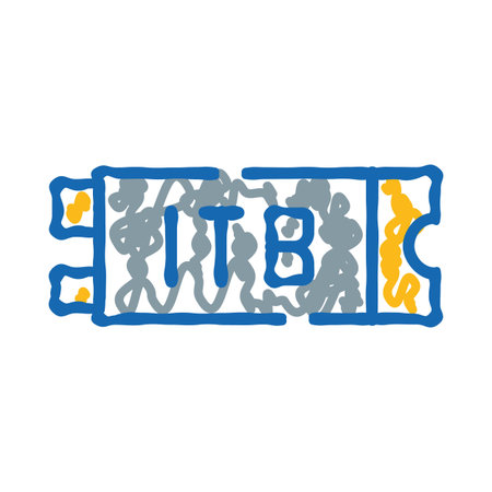 Itb blue hand drawn ticket doodle artのイラスト素材