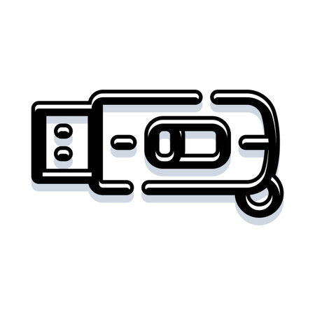 Usb flash drive transmitting digital information icon