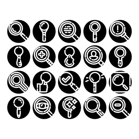 Magnifying glass search icons set conceptのイラスト素材