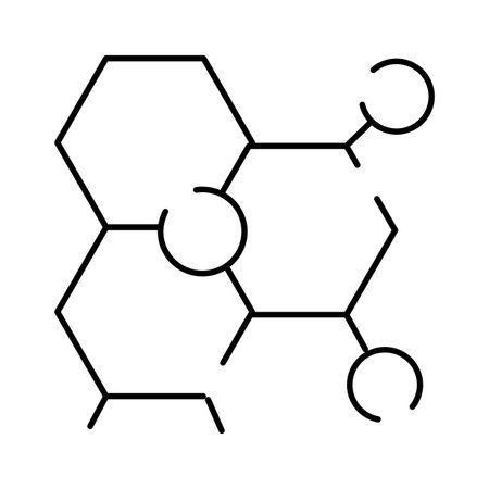 Chemical structure icon showing molecular bonds and atomsのイラスト素材