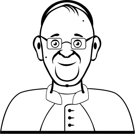 Pope cartoon vector illustraiton clip-art imageのイラスト素材