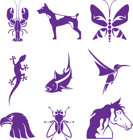 Elements Animals vector illustration collectionのイラスト素材
