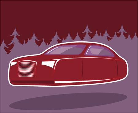 Road in the woods vector illustration clip-art imageのイラスト素材