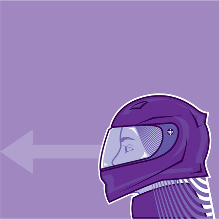 Girl in helmet vector illustration clip-art imageのイラスト素材