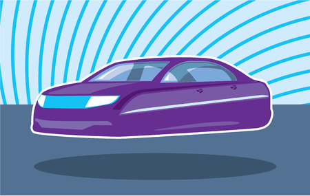 Levitating car vector illustration clip-art image eps fileのイラスト素材