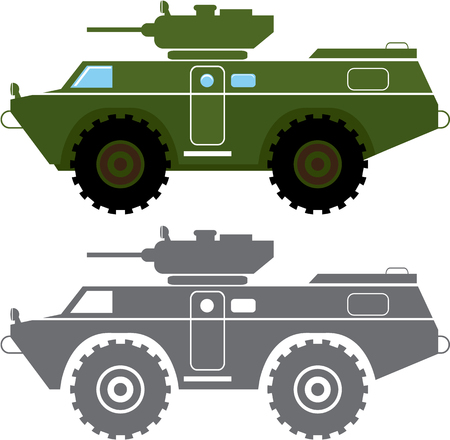 Combat vehicles illustration clip-art image vectorのイラスト素材