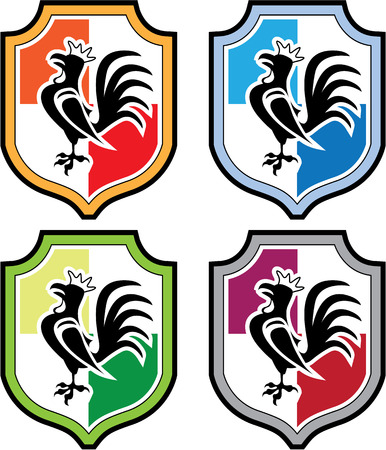 Rooster Shield vector illustration clip-artのイラスト素材