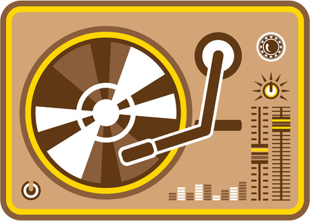 Vinyl Player vector illustration clip-art imageのイラスト素材