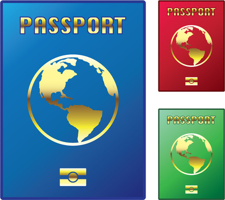 Passports Vector blue red green variation versions imageのイラスト素材
