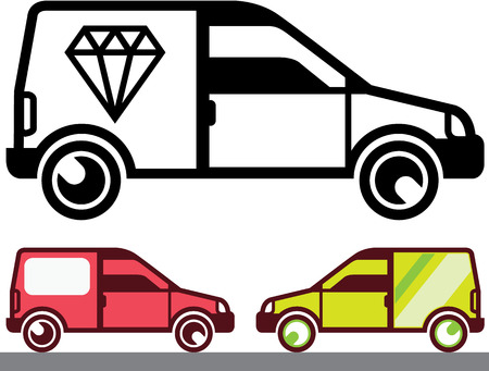 Delivery Vehicle vector illustration clip-art imageのイラスト素材