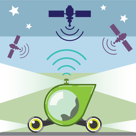 Self-Driving Car no person inside just empty seatのイラスト素材