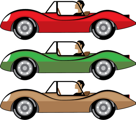Vintage Roadster vector illustration clip-art image fileのイラスト素材